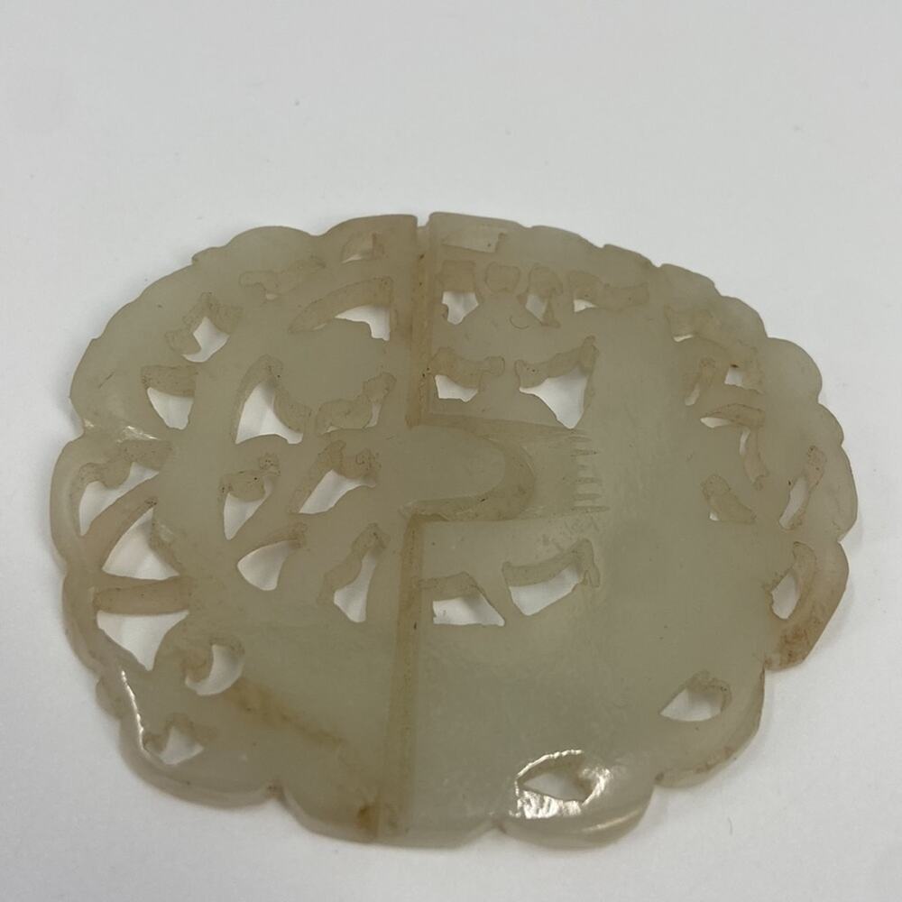 Antique Chinese hand carved Nephrite Jade Belt Buckle - Picture 4 of 9